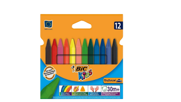 Bic Plastidecor Wax Pencils Box 12 Units Multicolor